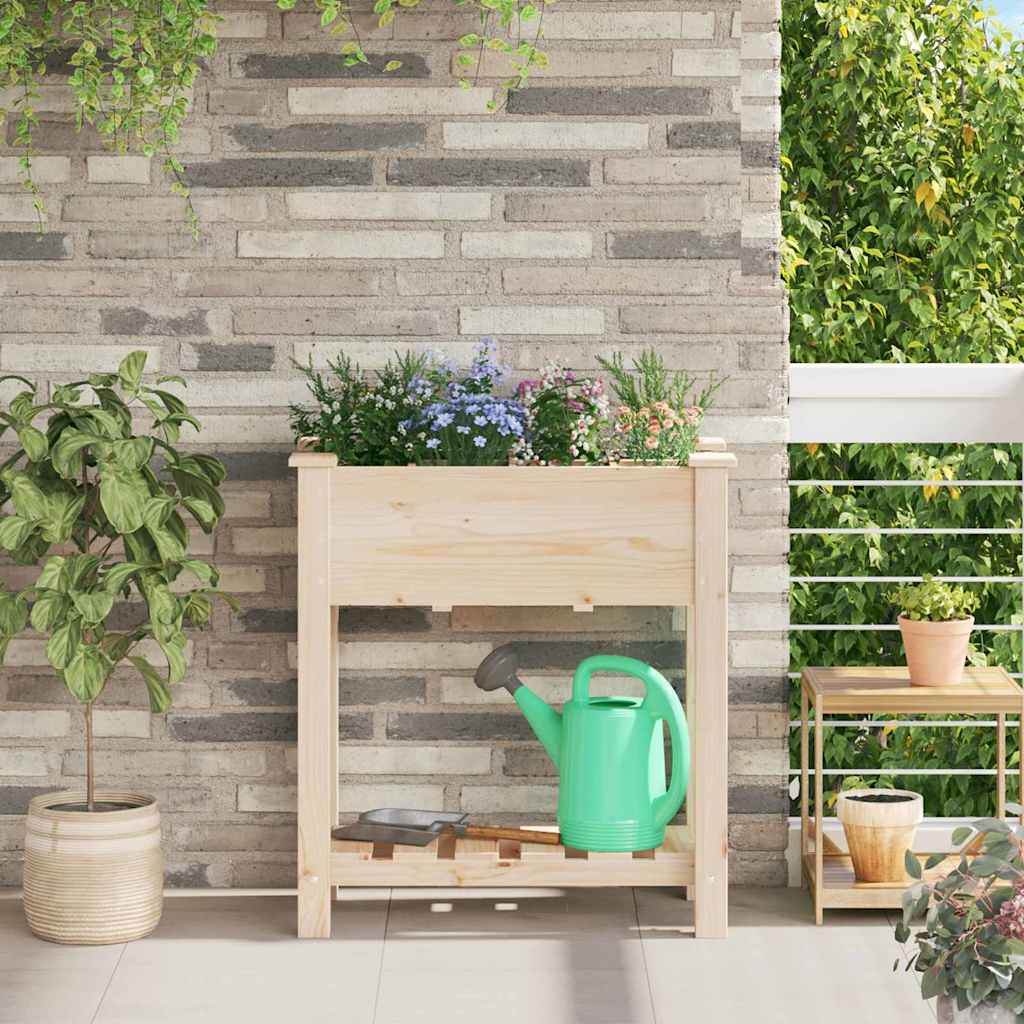 PADEN Garden Planter 71x37x76.5 cm Solid Fir Wood - Beige