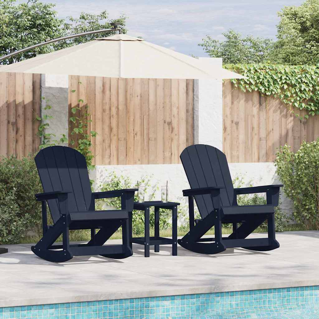 TITHAL Adirondack Rocking Chairs 2 pcs Navy HDPE - Blue