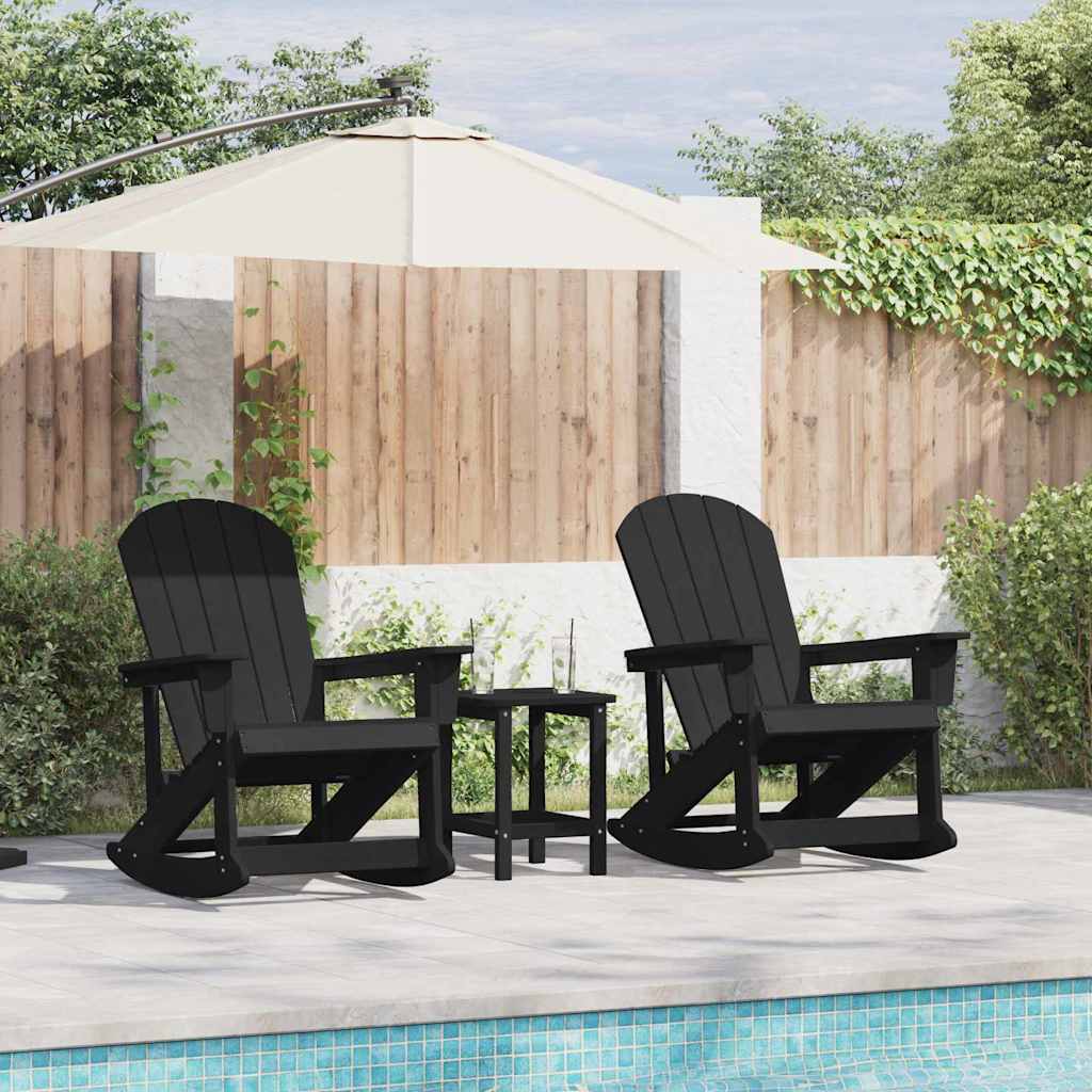TITHAL Adirondack Rocking Chairs 2 pcs HDPE - Black