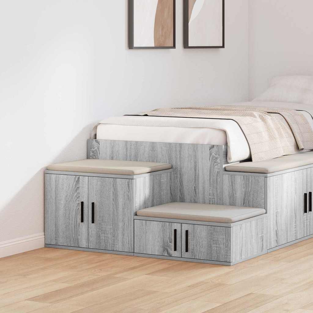 Storage Cabinet Grey Sonoma 127x41x40 cm Engineered Wood