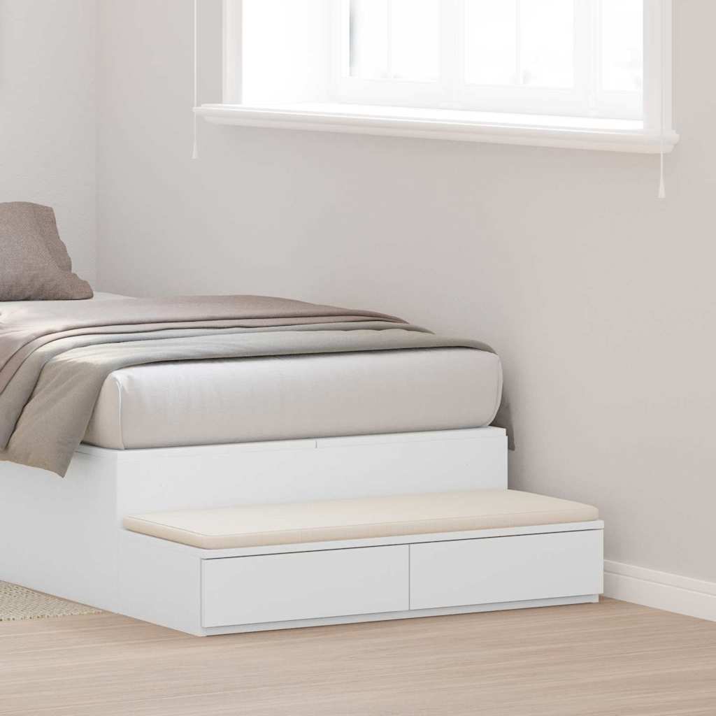 Bed Drawers White 80x36,5x16,5 cm Engineered Wood