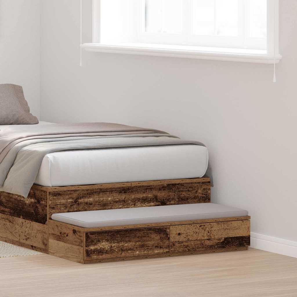 Bed Drawers - Old Wood, 90 x 36.5 x 16.5 cm, Made of Engineered Wood