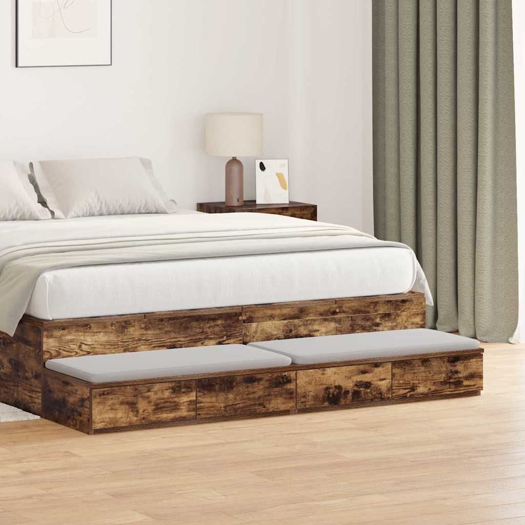 Bed Drawers Smoked Oak 140x36,5x16,5 cm Engineered Wood