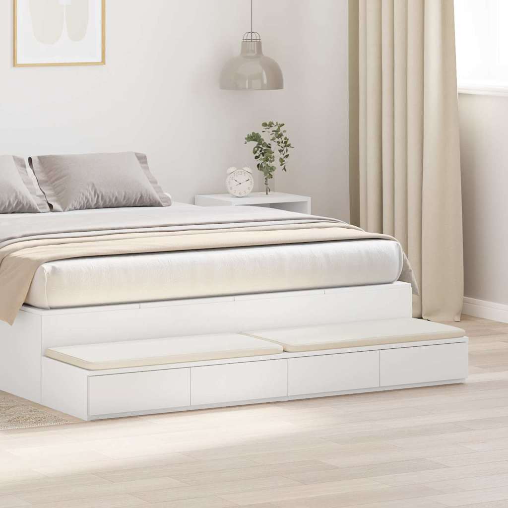 Bed Drawers White 150x36,5x16,5 cm Engineered Wood