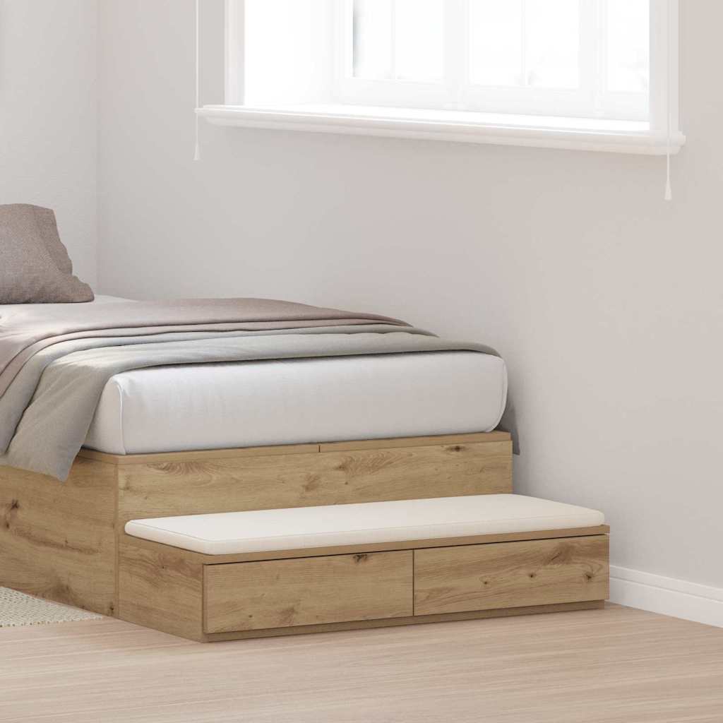 Bed Drawers in Artisan Oak - 75x36.5x16.5 cm - Made from Engineered Wood