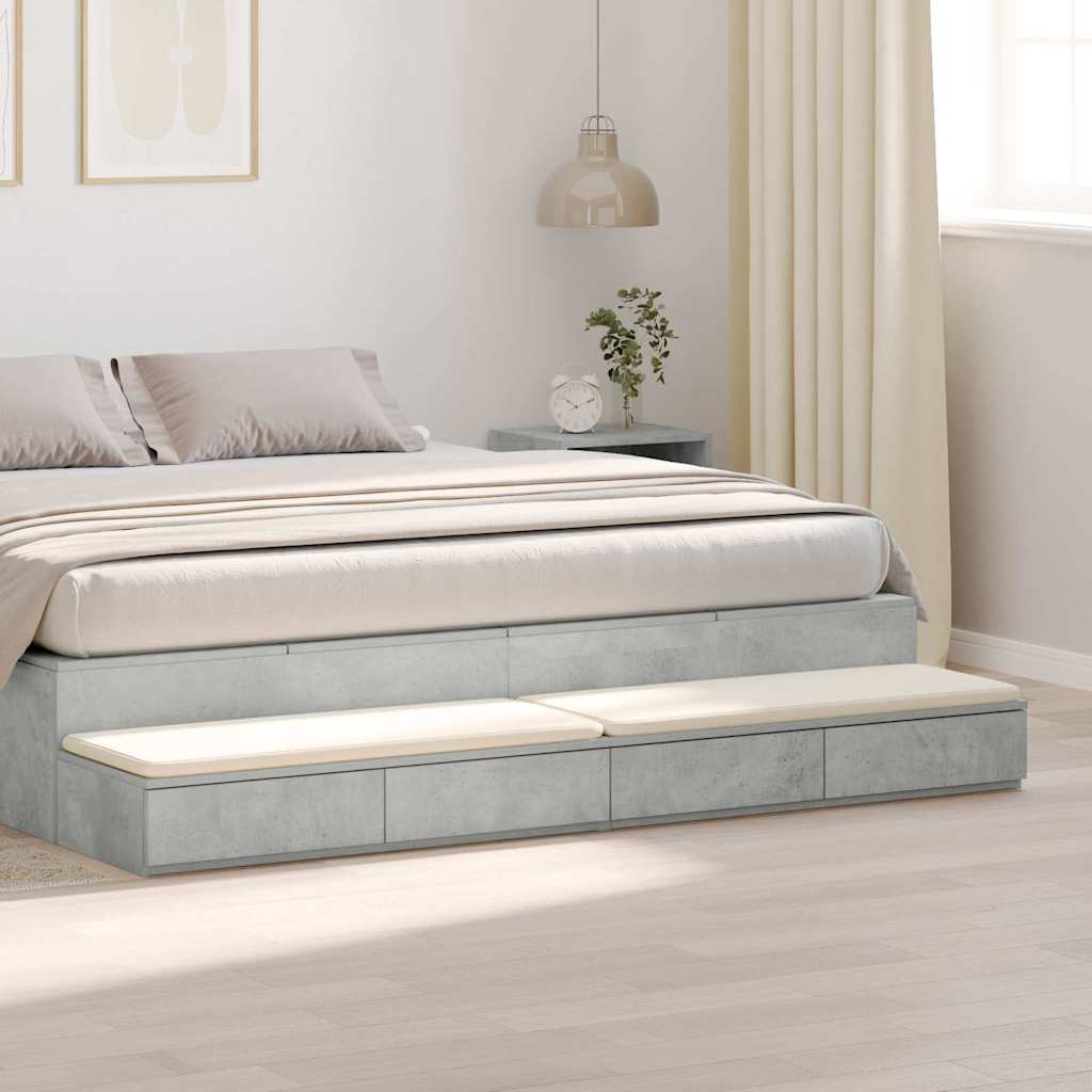 Bed Drawers Concrete Grey 180x36,5x16,5 cm Engineered Wood