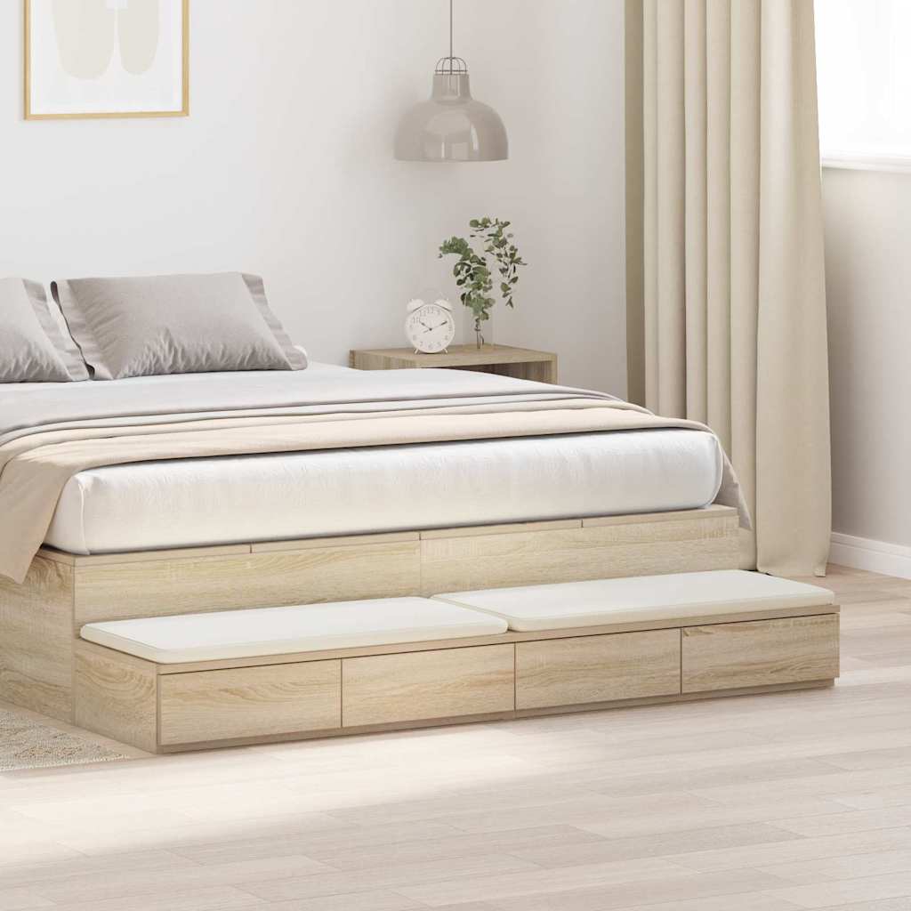 Bed Drawers in Sonoma Oak - 135 x 36.5 x 16.5 cm - Made of Engineered Wood