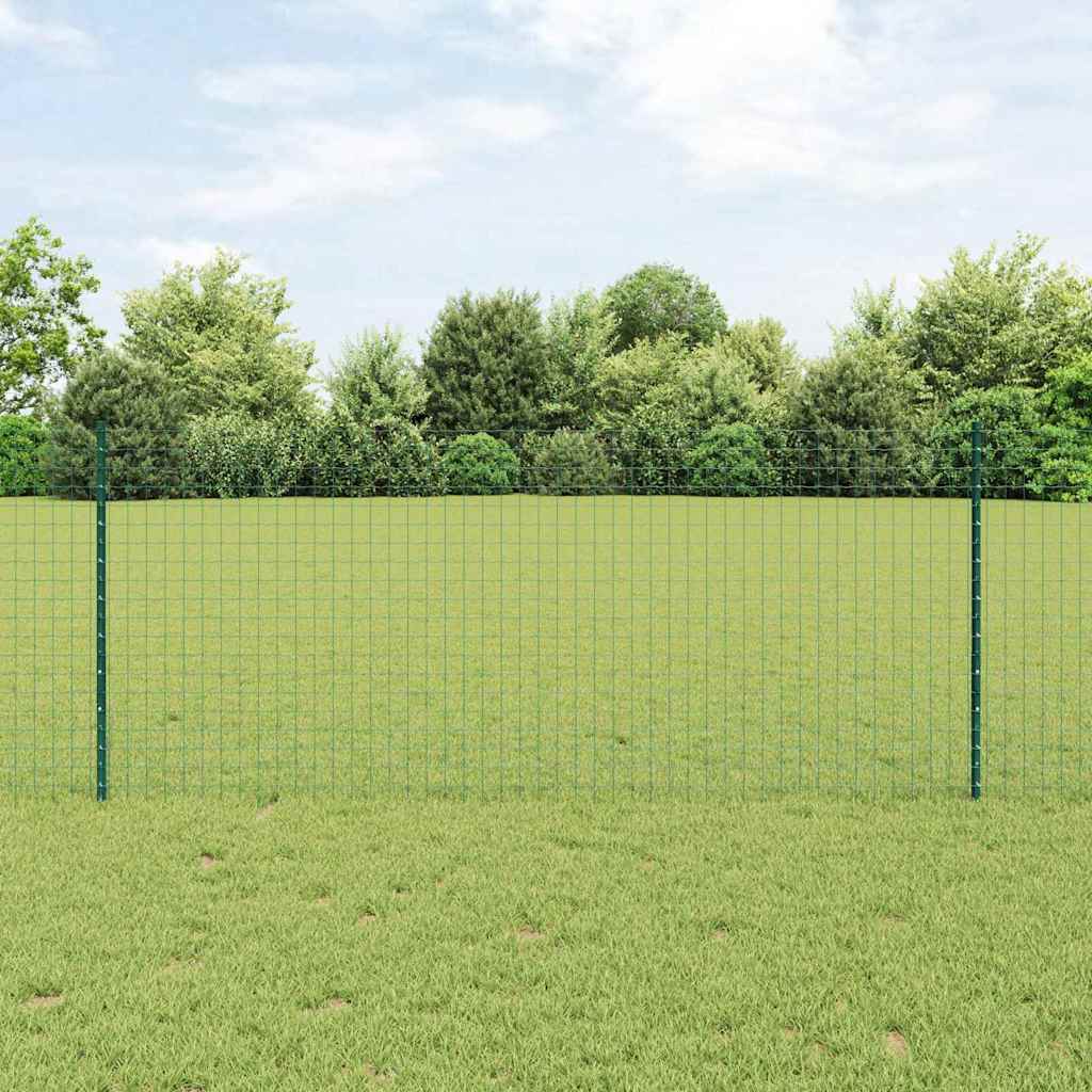 Fence Posts 44 pcs U-Channel Green 140 cm Steel
