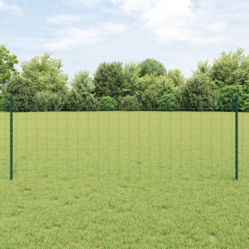 Metal Garden Fence Set Set of 2 Green Metal 25 m Durable