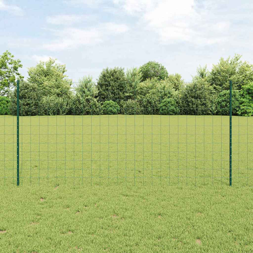 Garden Fence Set Set of 2 Green PVC coated metal 25 x 1.2 m fence