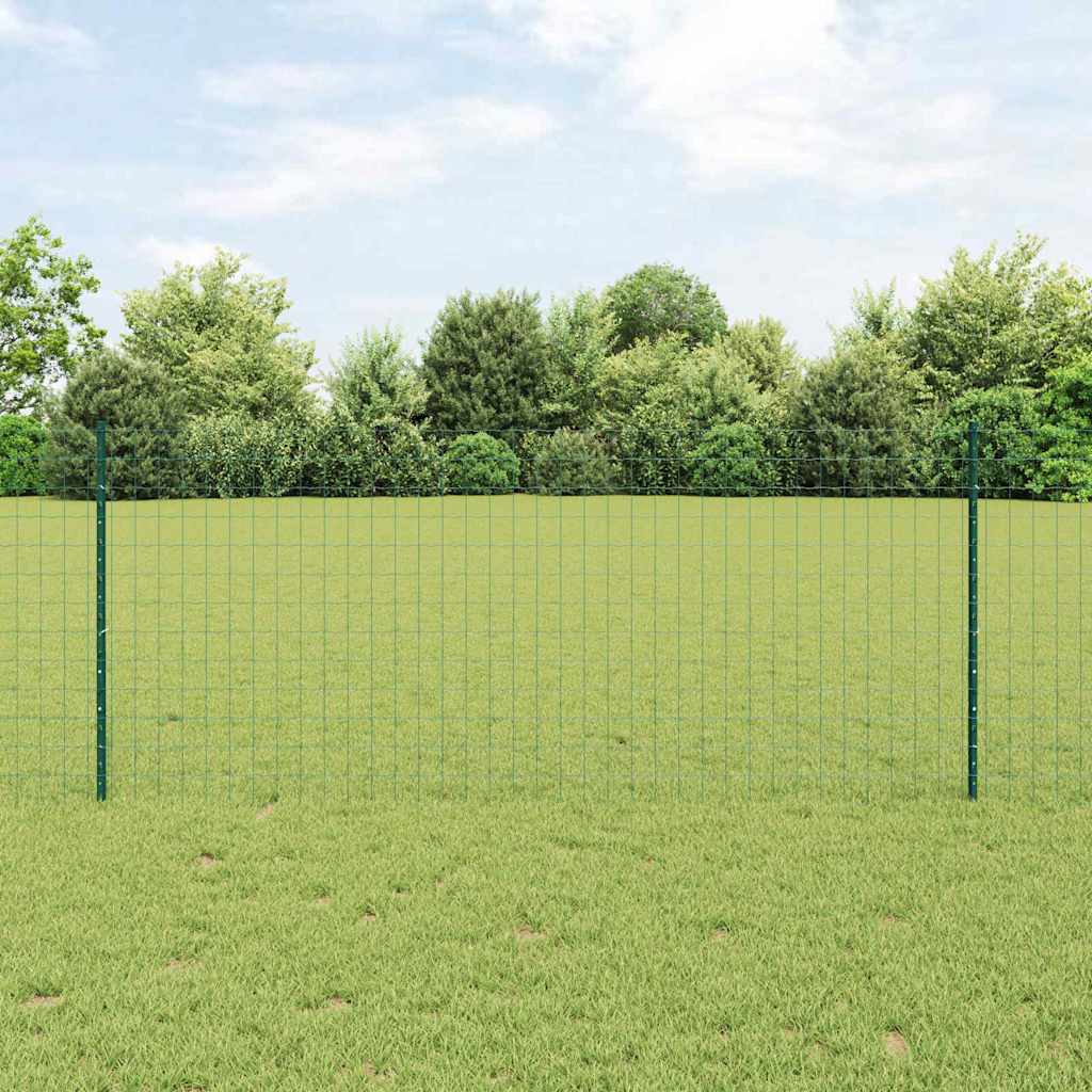 Garden Fence Set Set of 2 Green Powder-Coated Steel 10 x 1 m