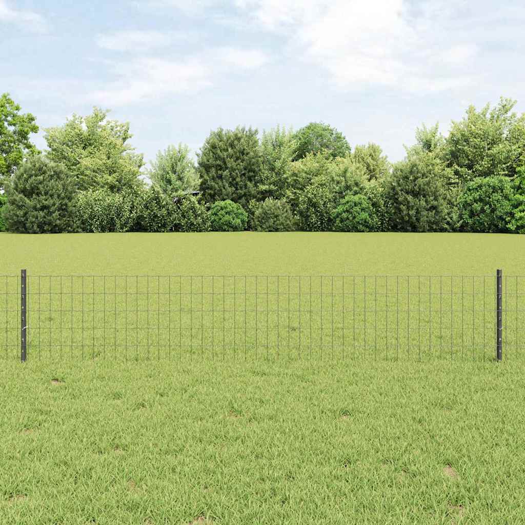 Euro Fence with 5 U Posts Grey 0,4x10 m Steel