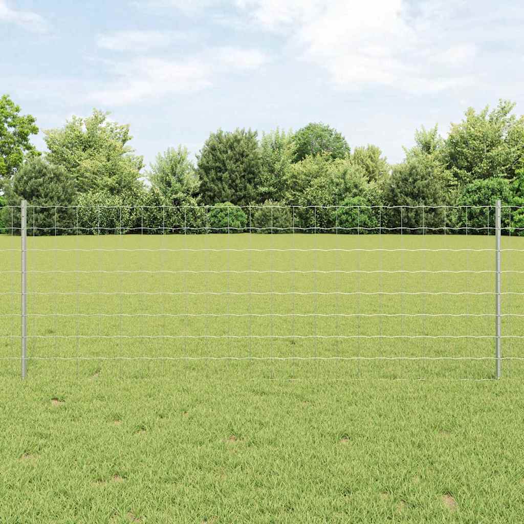 Euro Fence with 11 U Posts Silver 0,8x25 m Steel