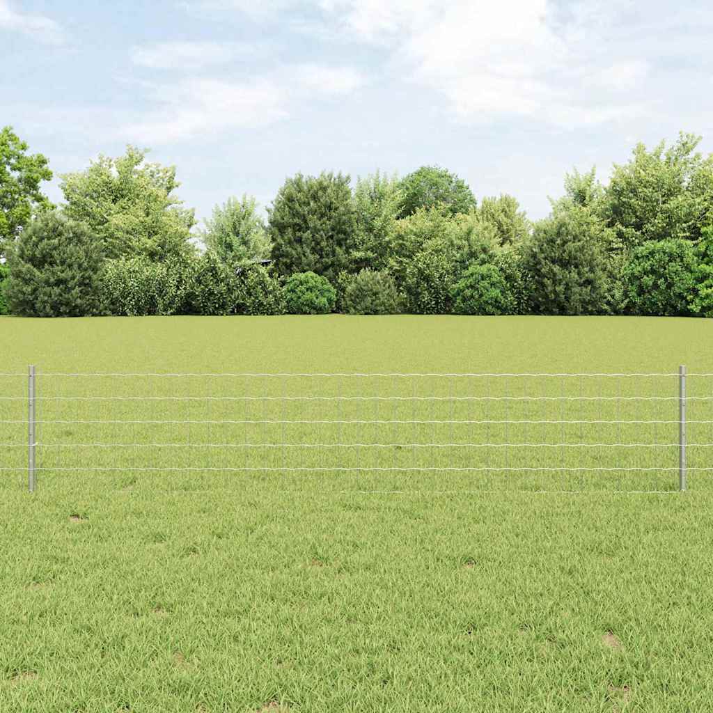 Euro Fence with 22 U Posts Silver 0,4x50 m Steel