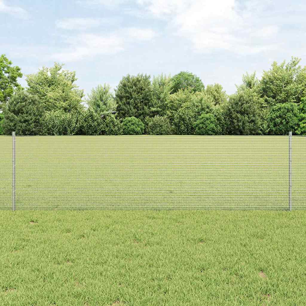 Welded Wire Fence with 5 U Posts Silver 0.6x10 m Steel