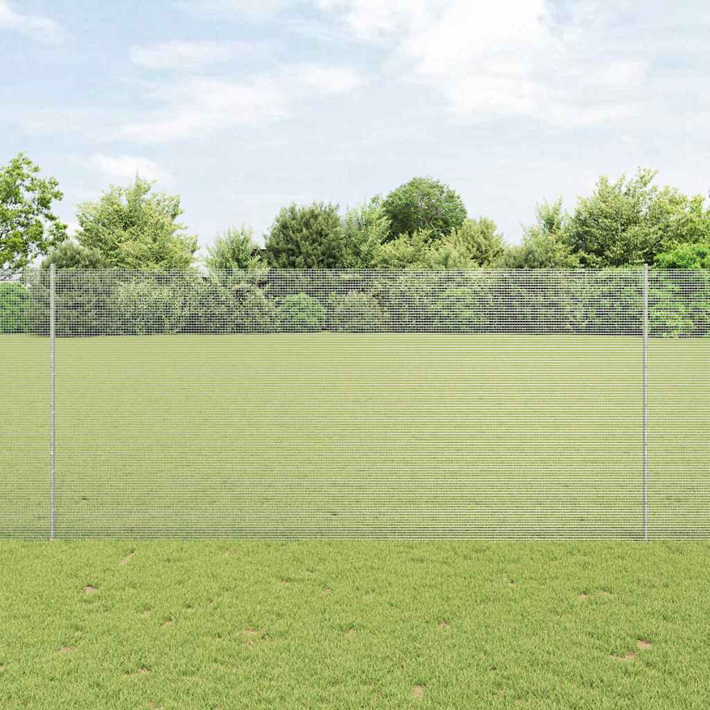 Welded Wire Fence with 22 U Posts Silver 1.4x25 m Steel