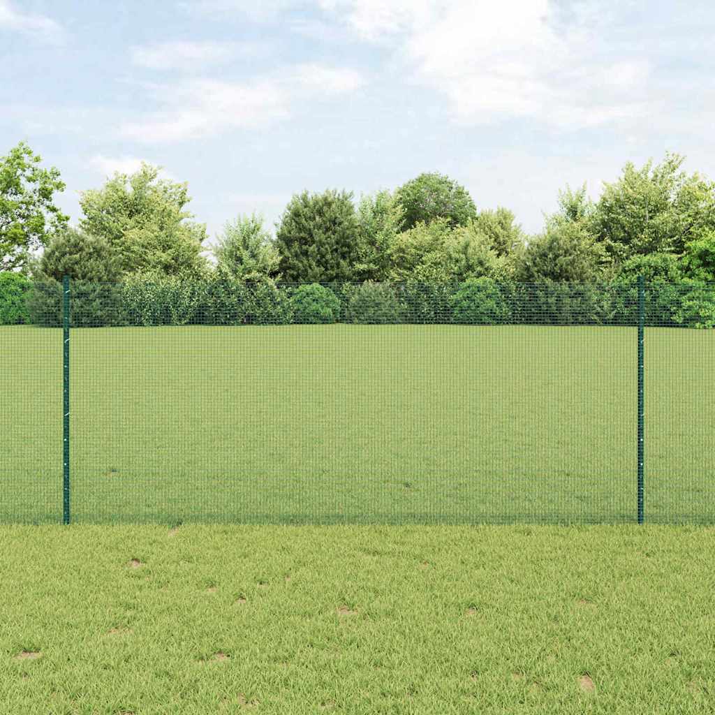 Garden Fence Set Set of 2 Green Metal 10 x 1 m Garden Fence