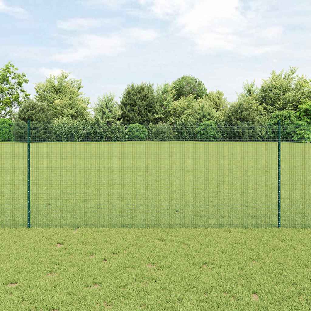 Garden Fence Set Set of 2 Green Metal 10 x 1 m Durable