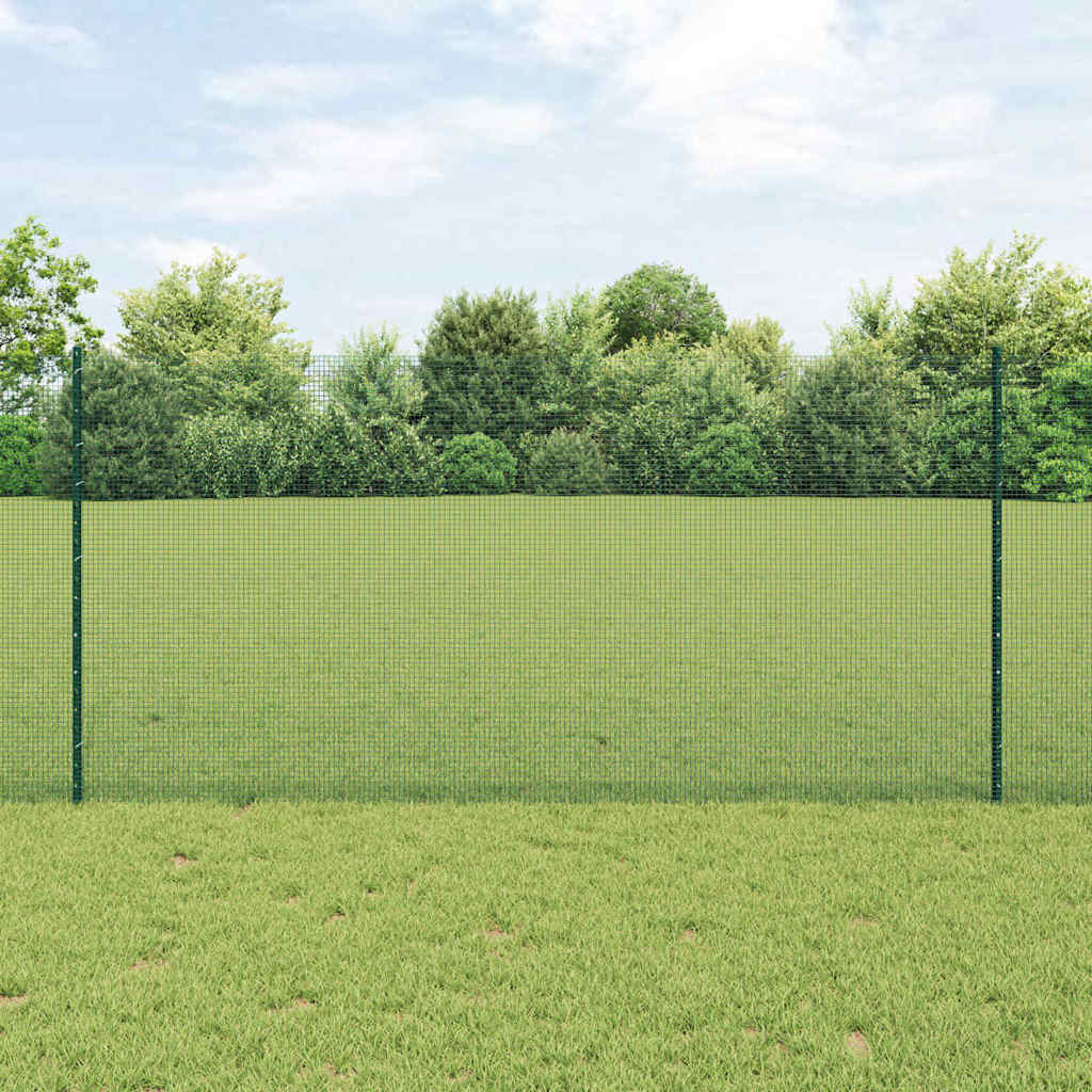 Welded Wire Fence with 11 U Posts Green 1.2x25 m Steel