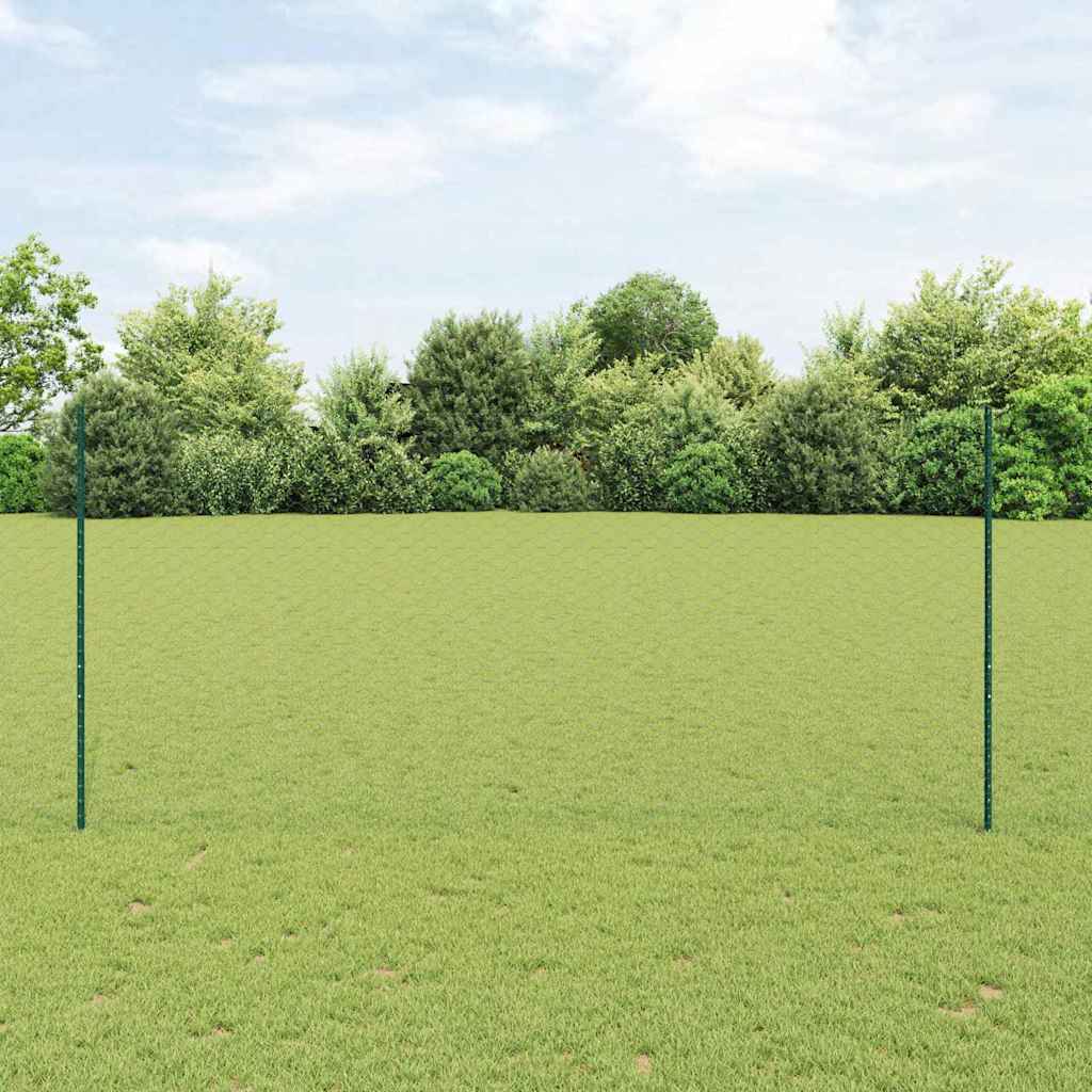 Fence Posts 5 pcs U-Channel Green 140 cm Steel