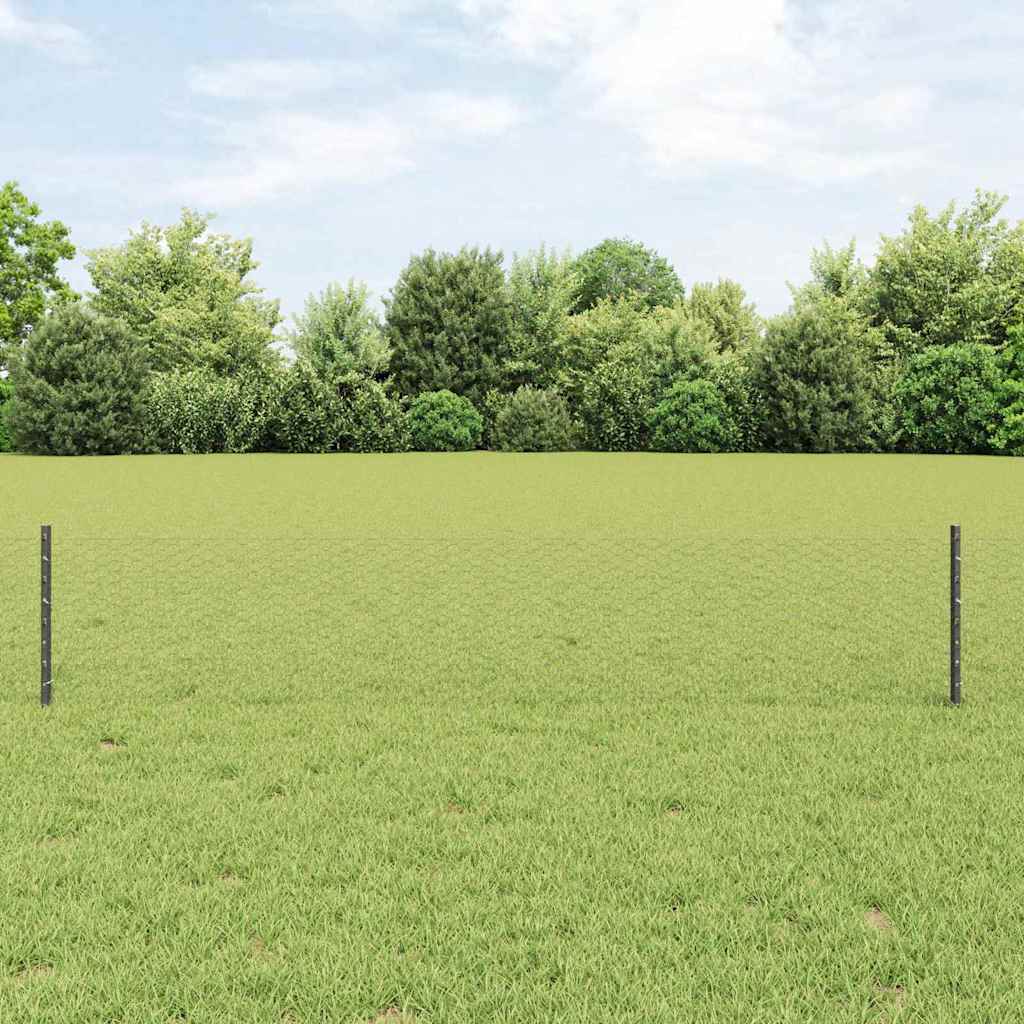 Fence Posts 5 pcs U-Channel Grey 40 cm Steel