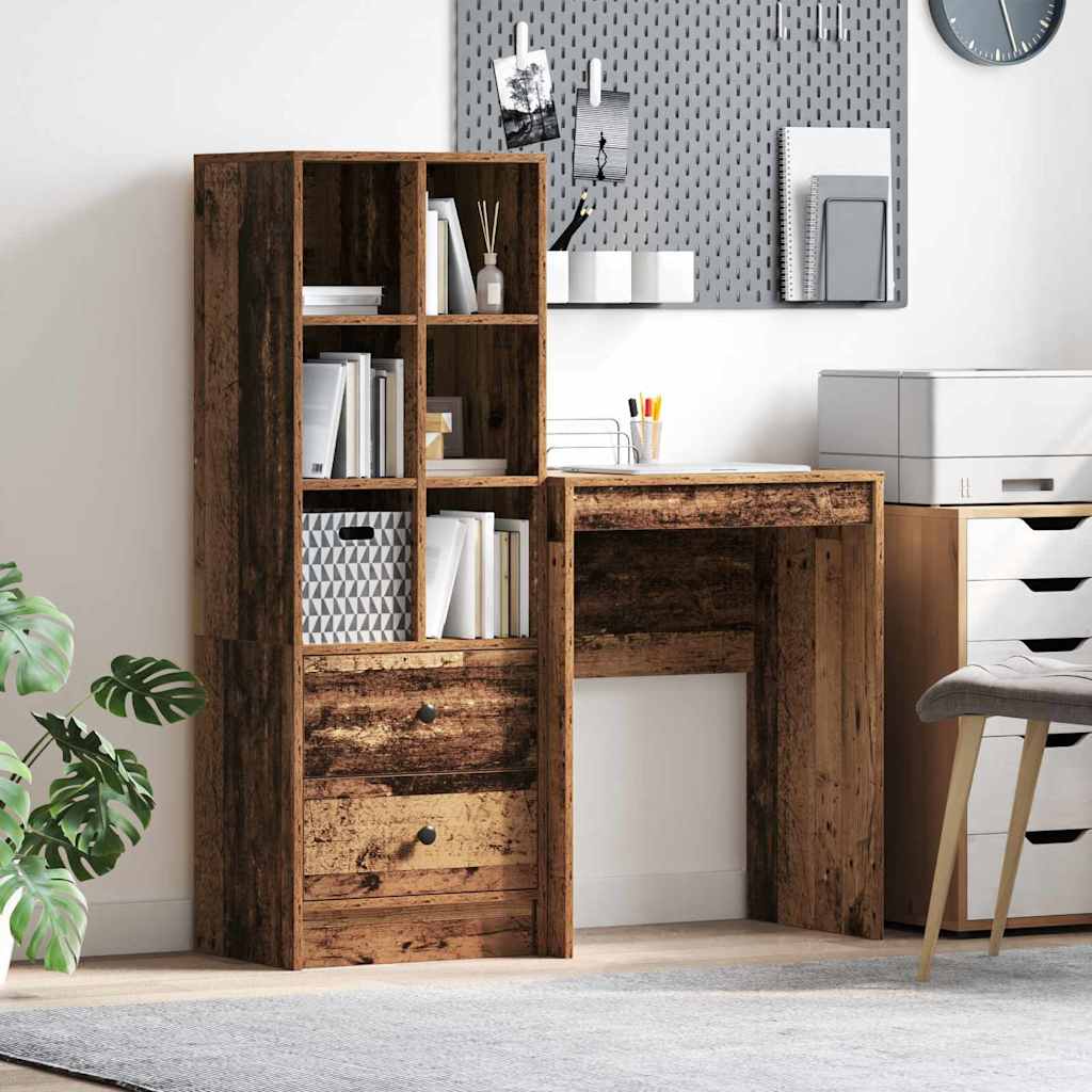 Desk with Storage Old Wood Engineered Wood