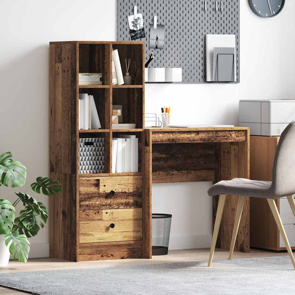 Desk with Storage Old Wood Engineered Wood