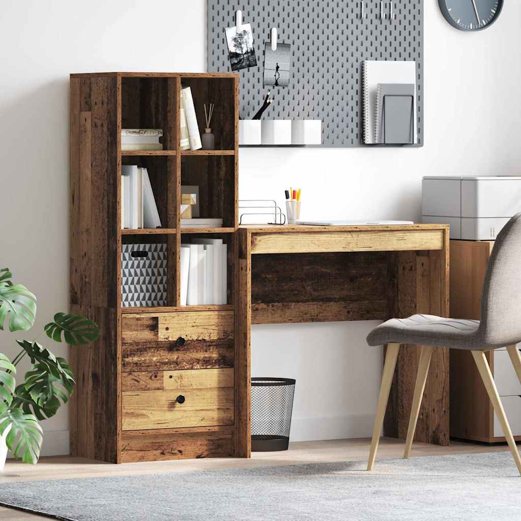 Desk with Storage Old Wood Engineered Wood