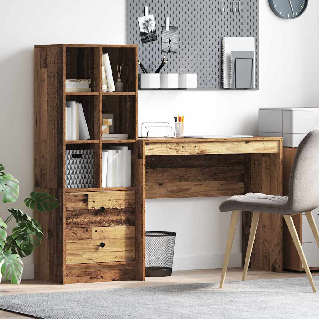 Desk with Storage Old Wood Engineered Wood