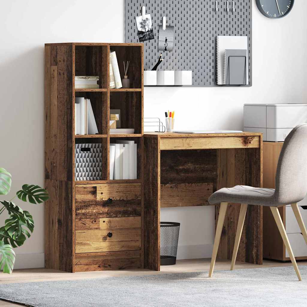 Desk with Storage Old Wood Engineered Wood