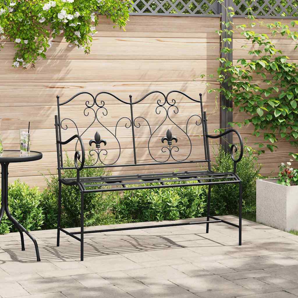 NEMVALE Garden Bench 104x54x93 cm Steel - Black