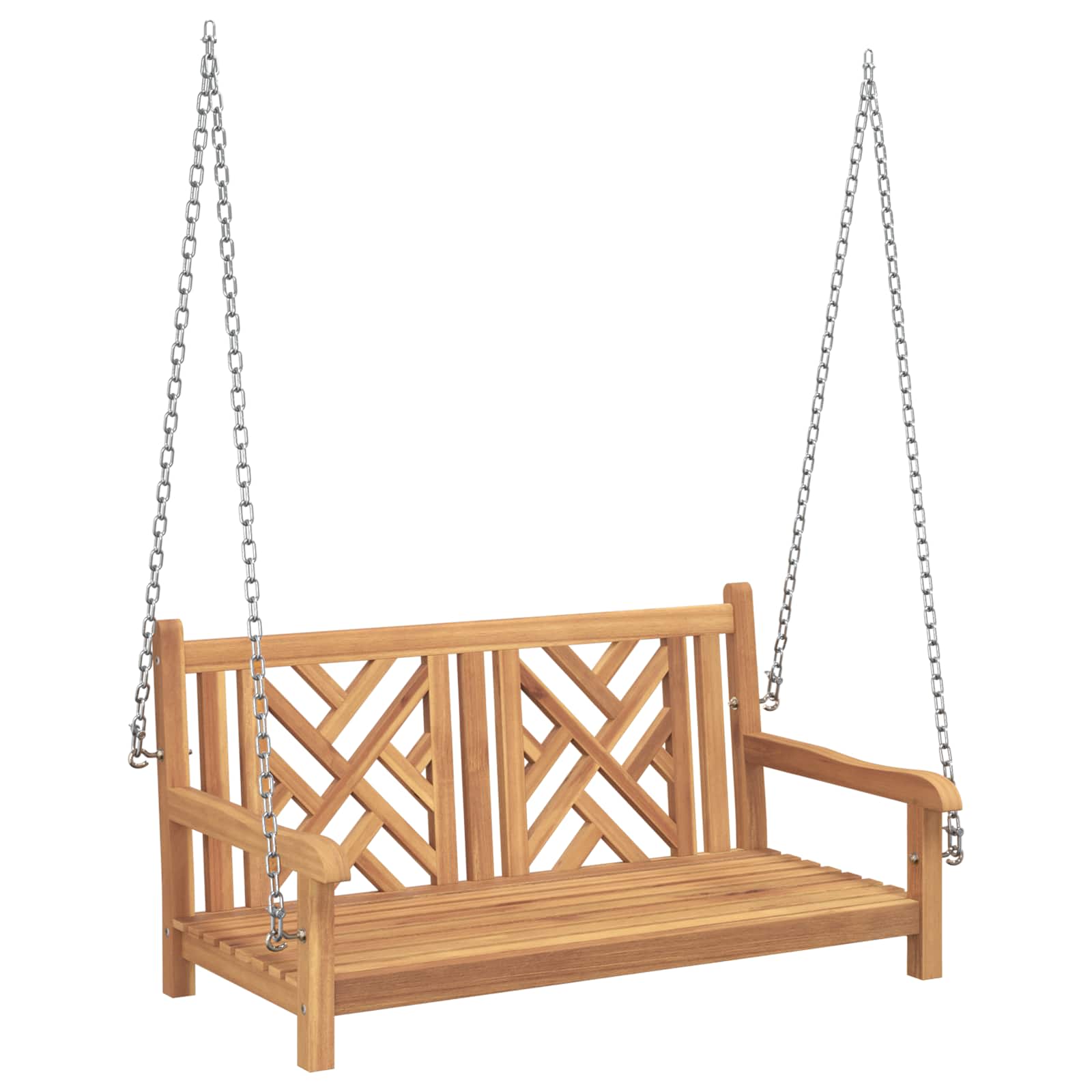 VOAHAL Swing Bench 114x60x64 cm Solid Teak Wood - Brown