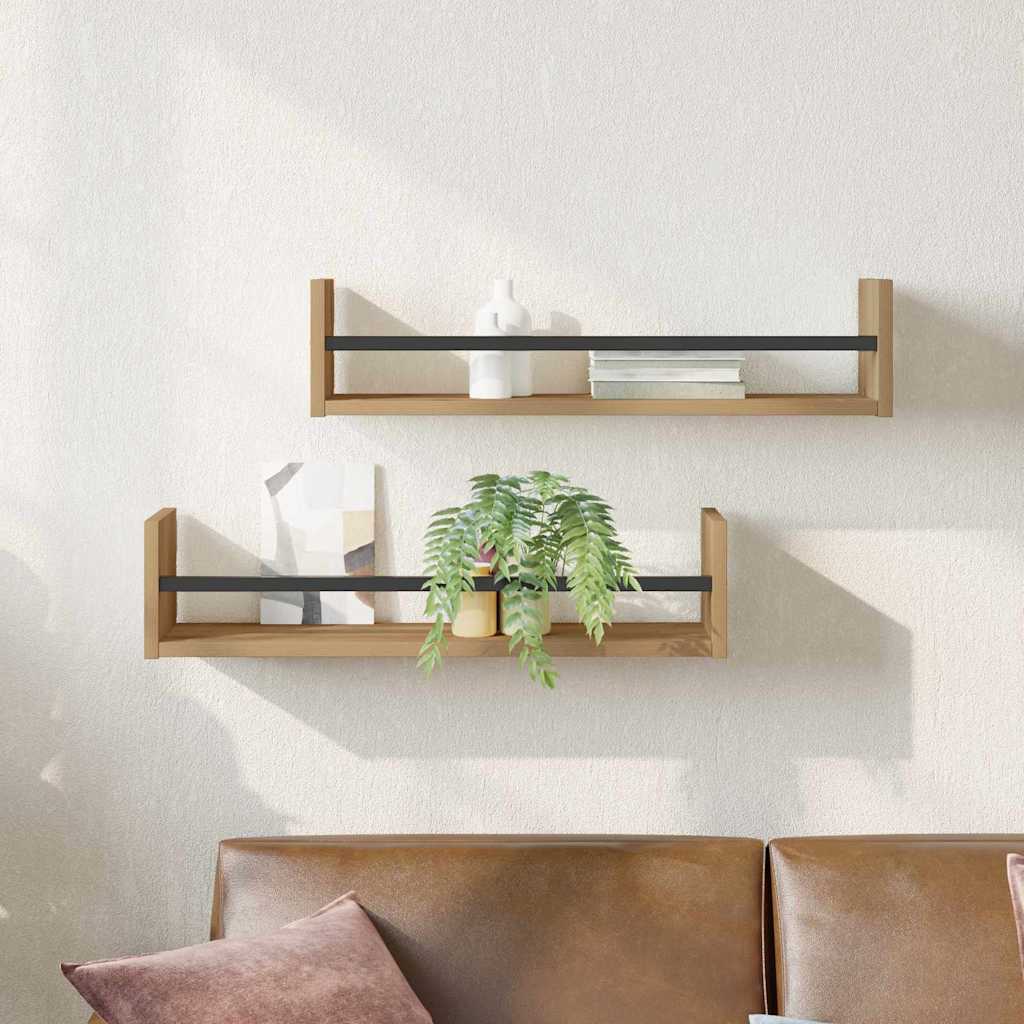 Wall Shelves 2 pcs Artisan Oak 60x16x14 cm Engineered Wood