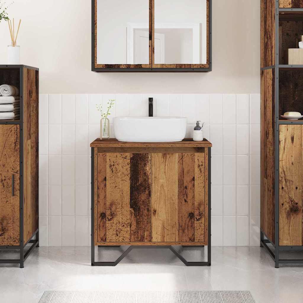 Bathroom Sink Cabinet Old Wood 60x35x60 cm Engineered Wood