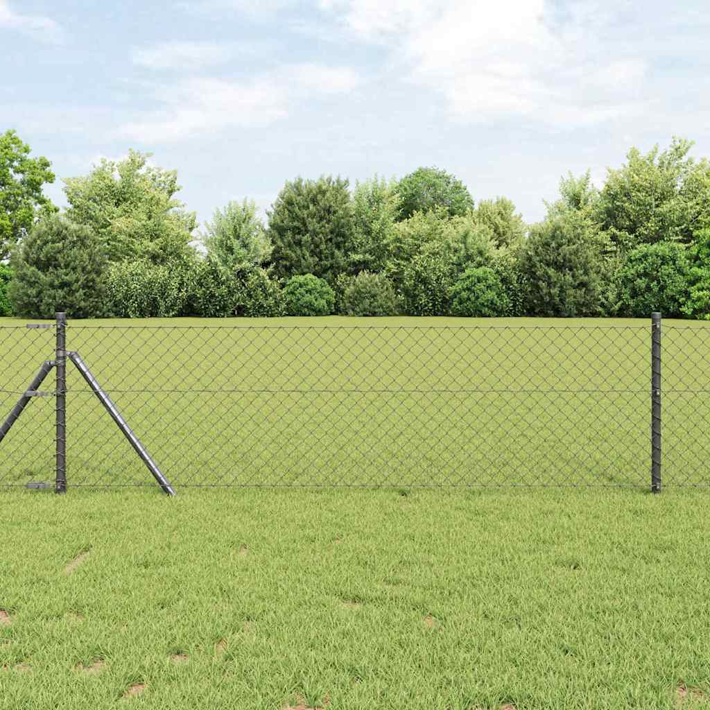 Chain Link Fence Grey 0.6x10 m Steel