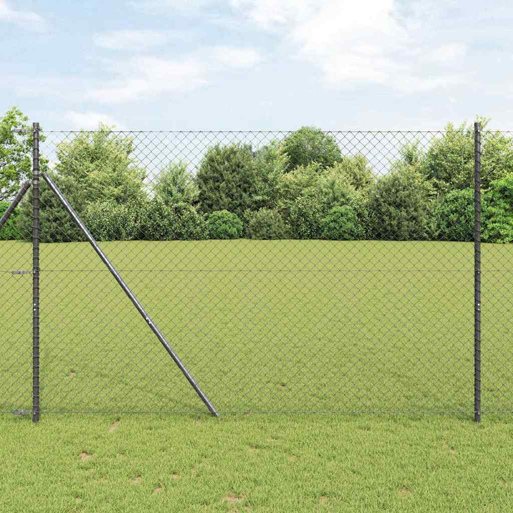 Chain Link Fence Grey 1.6x10 m Steel