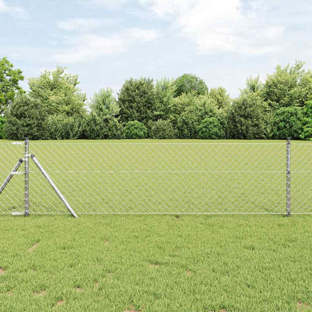 Chain Link Fence 0.6x10 m Galvanised Steel
