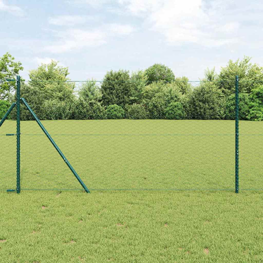 Hexagon Fence Green 1.2x10 m Steel