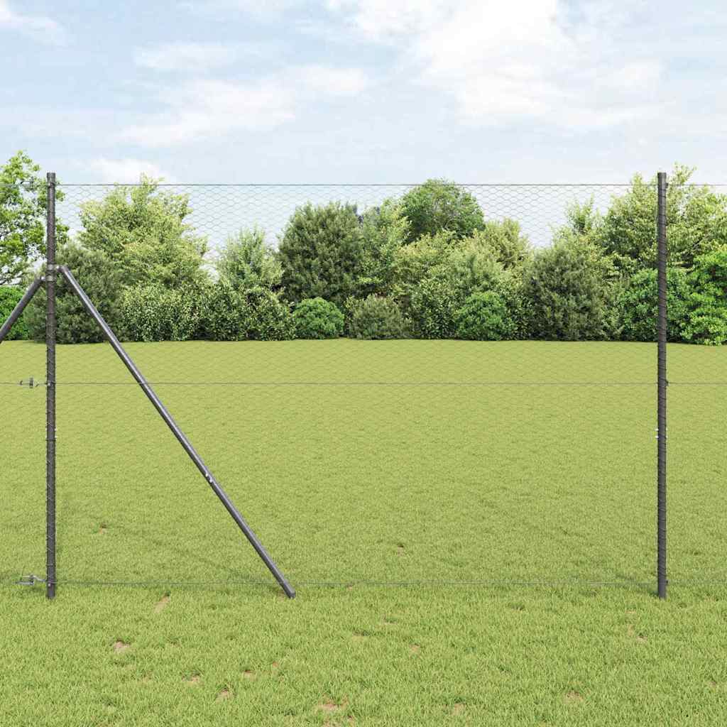 Hexagon Fence Grey 1.5x100 m Steel