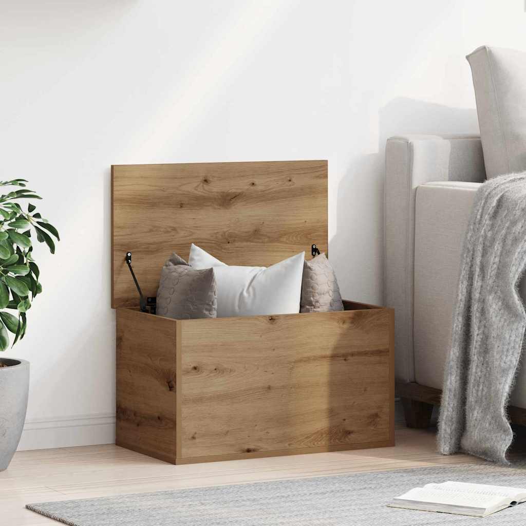 Storage Box with Lid Artisan Oak 60x35x35 cm Engineered Wood