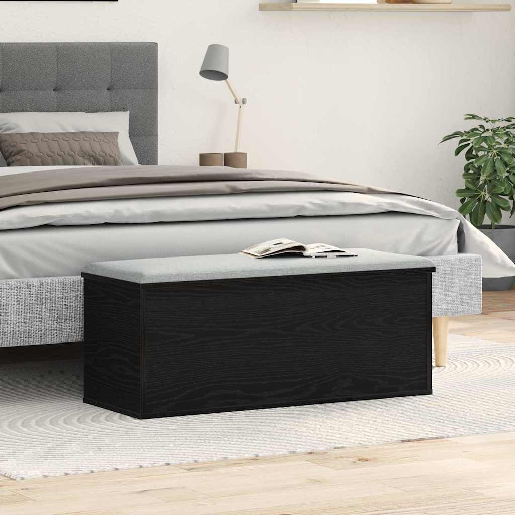 Black Oak Storage Box - 90x35x35 cm - Engineered Wood