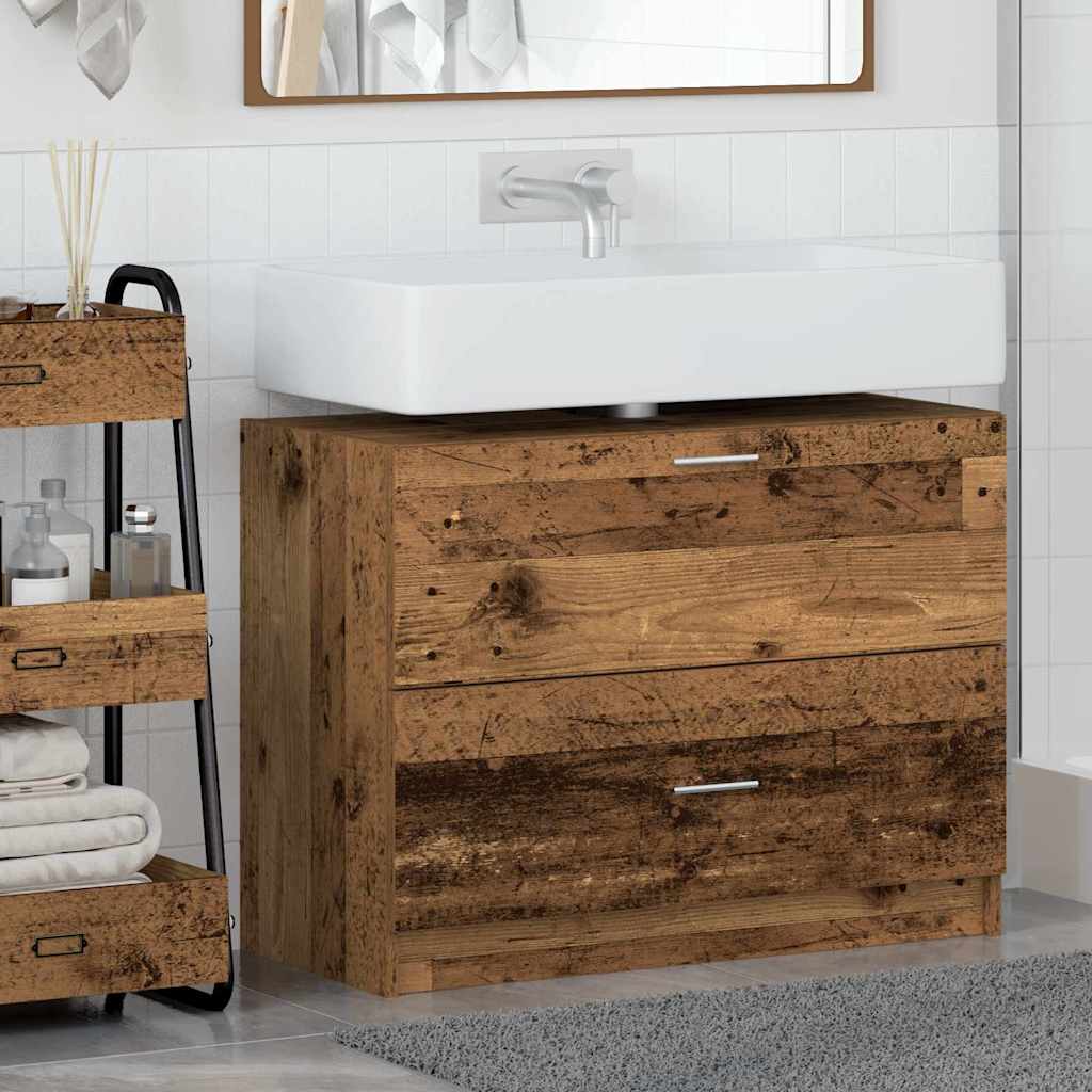Sink Cabinet Old Wood 78x37x59 cm Engineered Wood