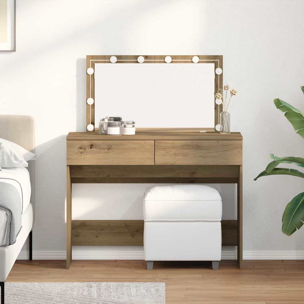 Dressing Table with LED Artisan Oak 100x40x120 cm