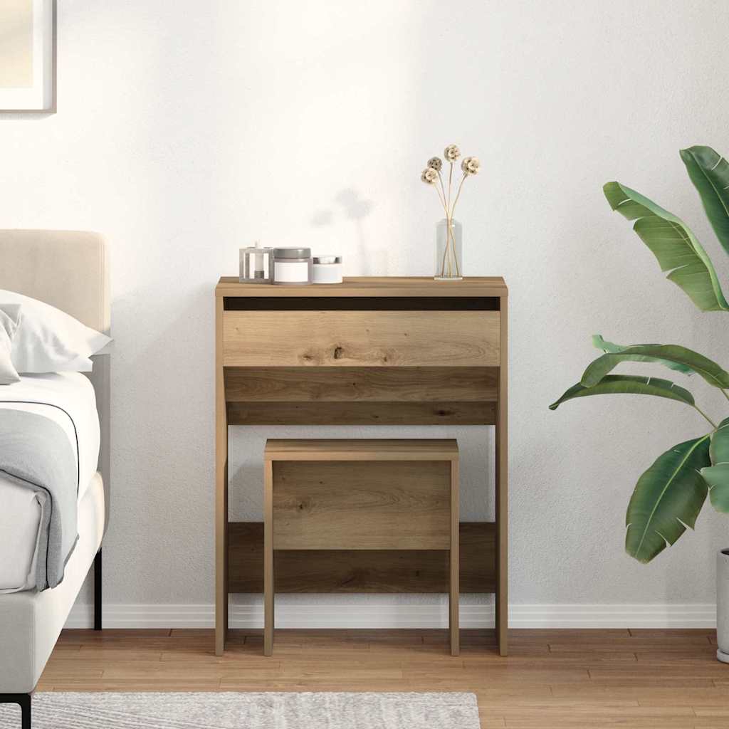 Dressing Table with Mirror Artisan Oak Engineered Wood