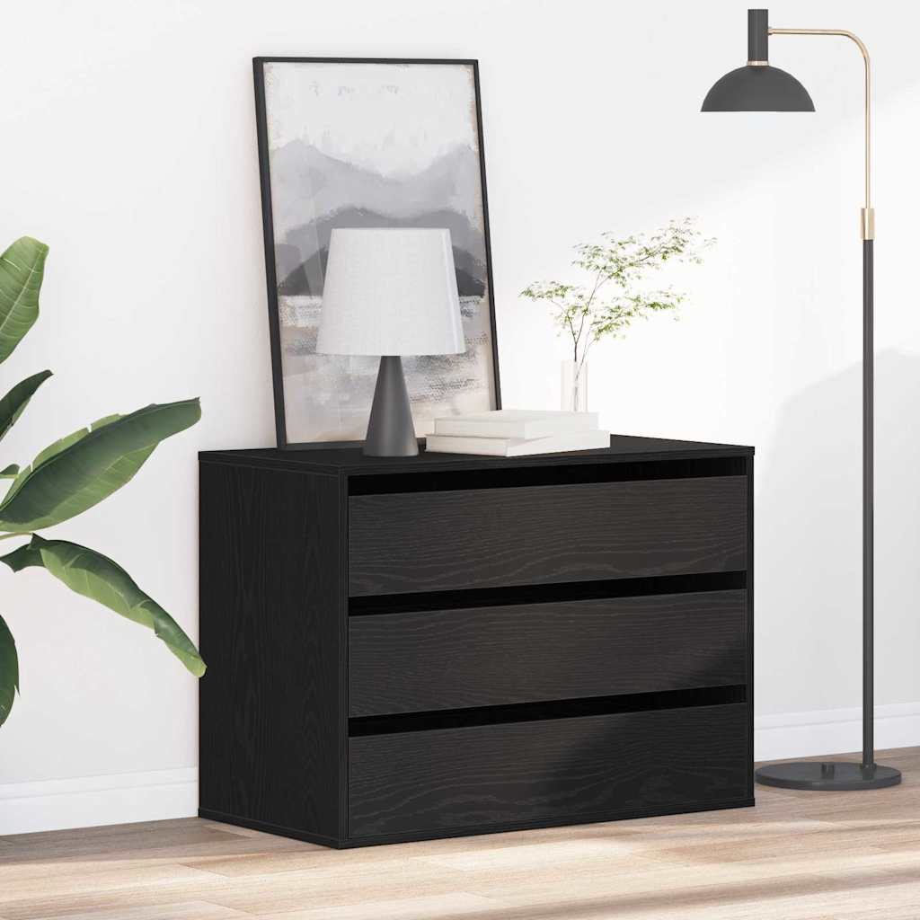 BELVOIR Black Chest of Drawers - Medium-sized, 3 Drawers