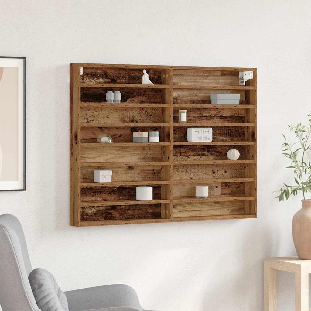 Vitrine Cabinet Old Wood 100x8,5x75 cm Engineered Wood