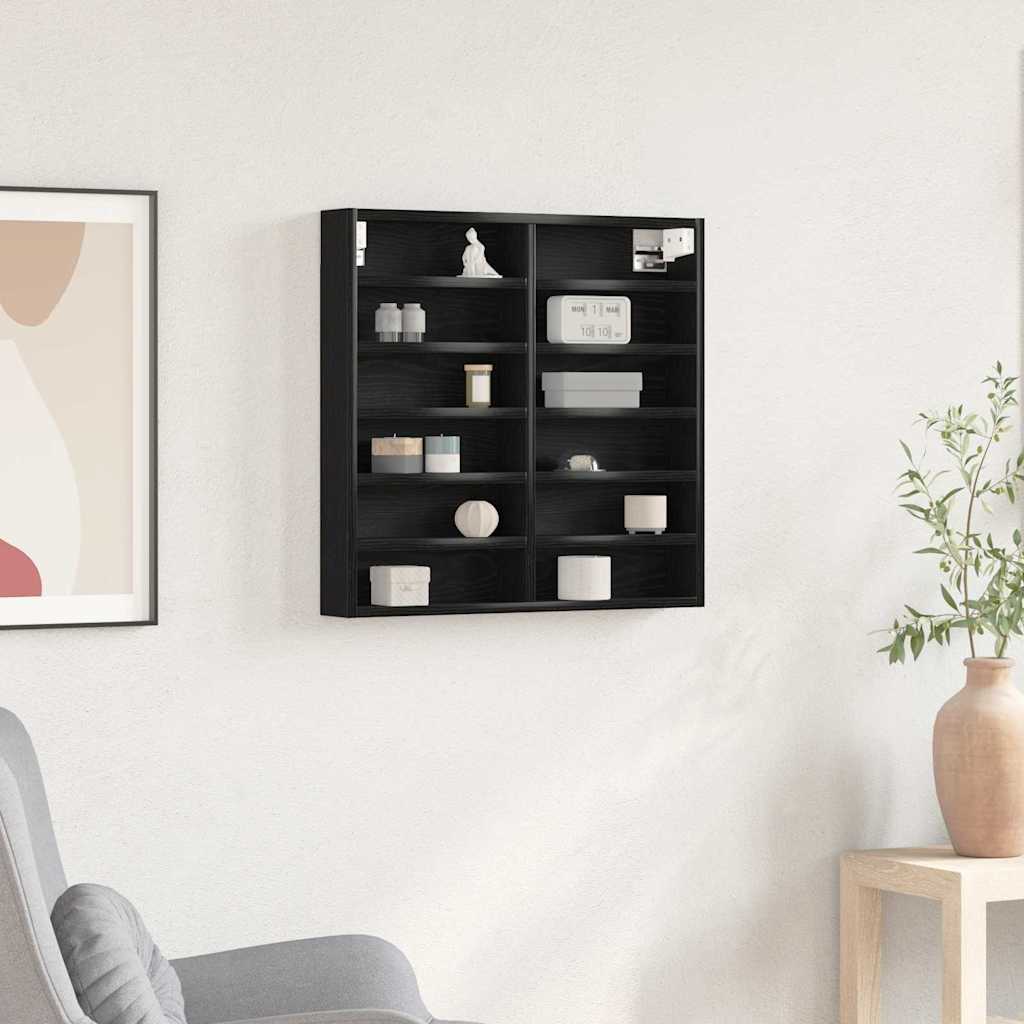 Vitrine Cabinet Black Oak 60x8,5x58 cm Engineered Wood