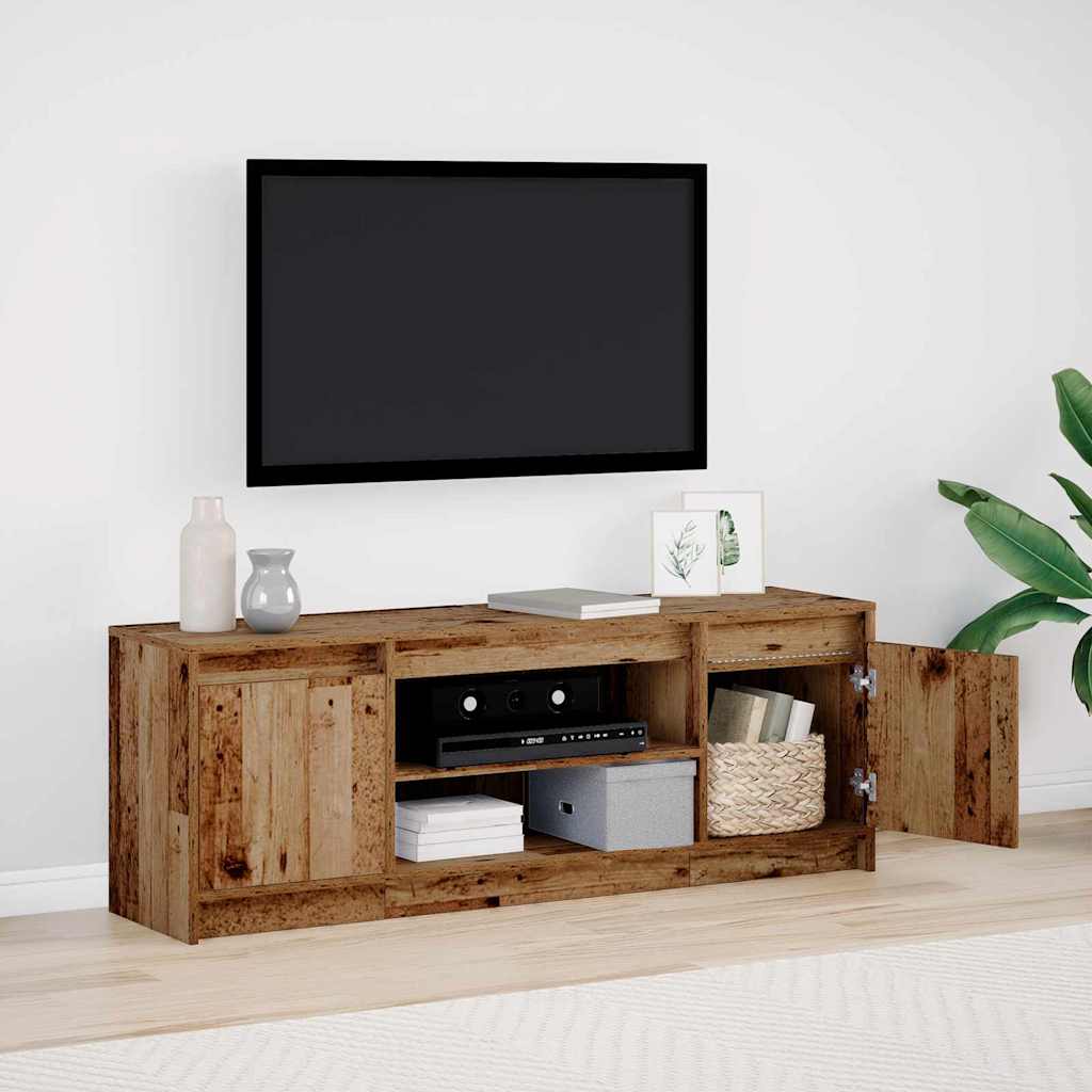 TV Cabinet with LED - Old Wood, 139.5x34x50 cm, Made from Engineered Wood
