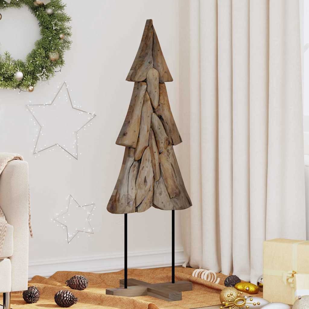 FROSTRO Christmas Tree with Stand Brown 120 cm Solid teak wood