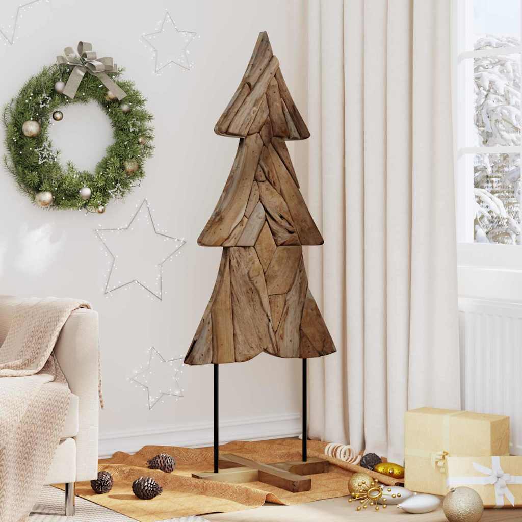 FROSTRO Christmas Tree with Stand Brown 150 cm Solid teak wood